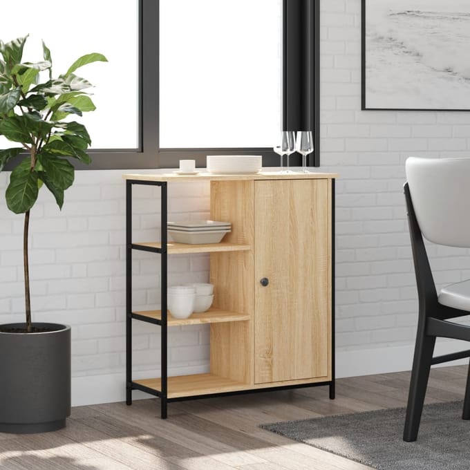 vidaXL - Dressoir - Sonoma - Eiken - 70x30x80 - cm - Bewerkt - Hout