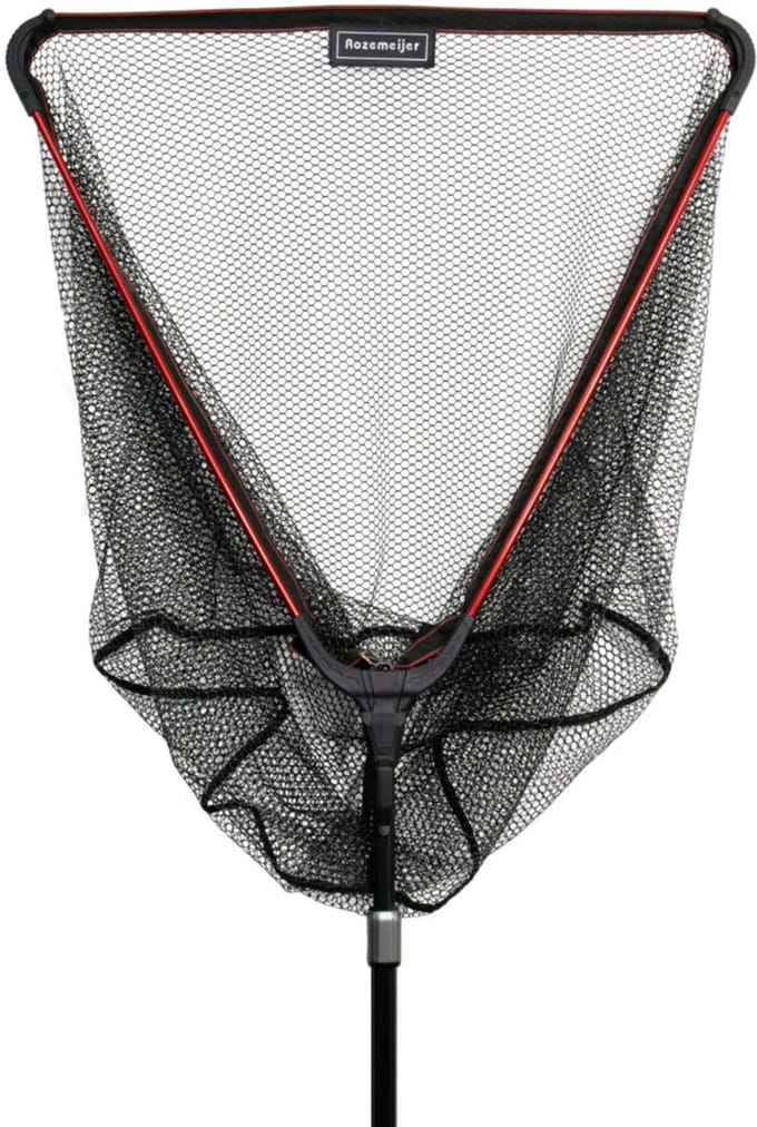 Rozemeijer - Easy Folding Landingnet - Rubber Schepnet 70 x 60 cm - Telescopische Steel 160 cm