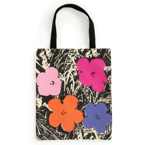 Warhol Flowers Canvas Tote Bag - Pink - Galison