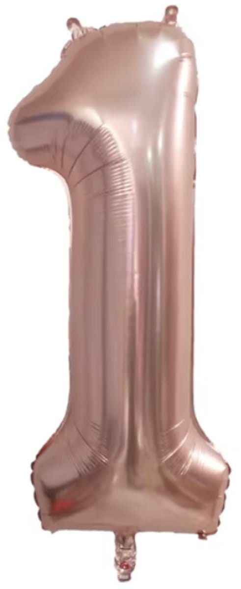 New Age Devi - Cijferballon - Folieballon - 70cm - Rose Goud - Cijfer 1