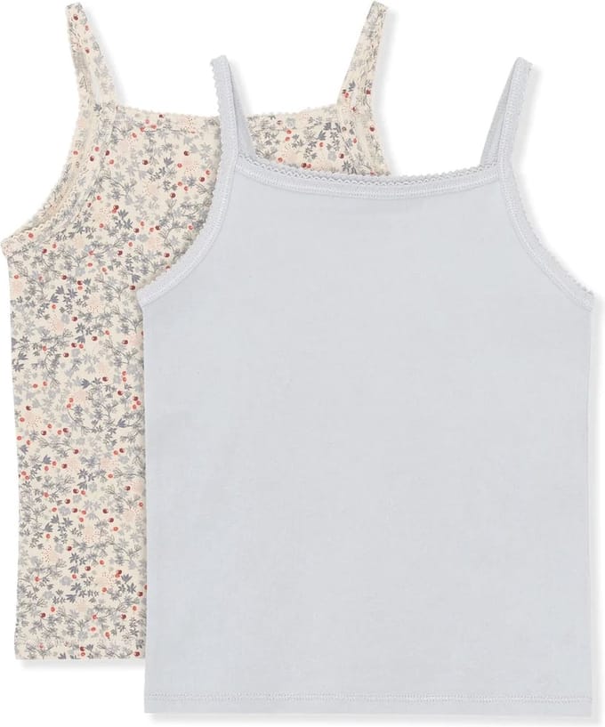 Konges Sløjd - Basic-tops met spaghettibandjes (Set van 2) - Hemd - Rose Hip Blue 2Jaar
