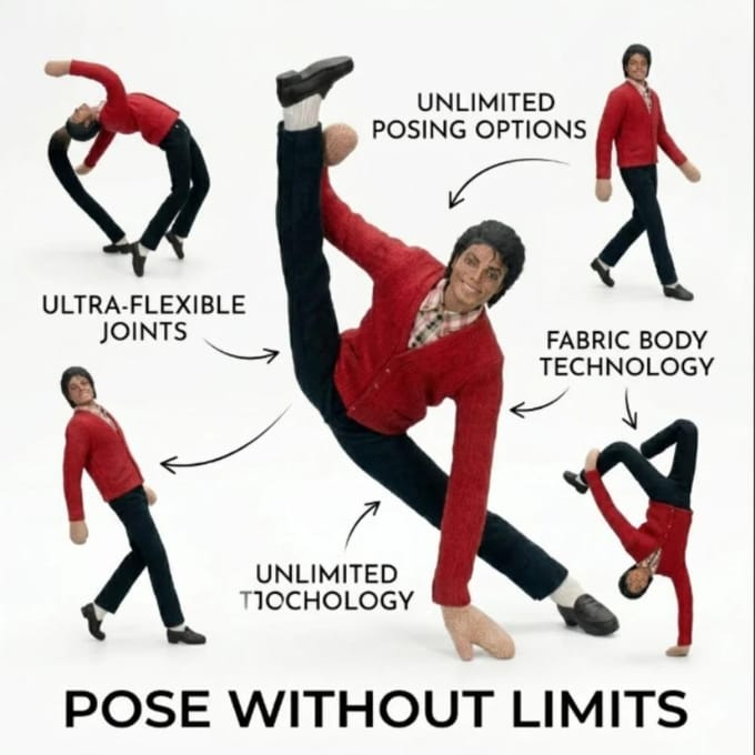 Multi Stijl Michael Jackson Buigbare Pluche Pop Flexibel Draadframe Lichaam Kan Zelf Verschillende Danshoudingen Maken Grauwig Meme Speelgoed Verzamelbaar