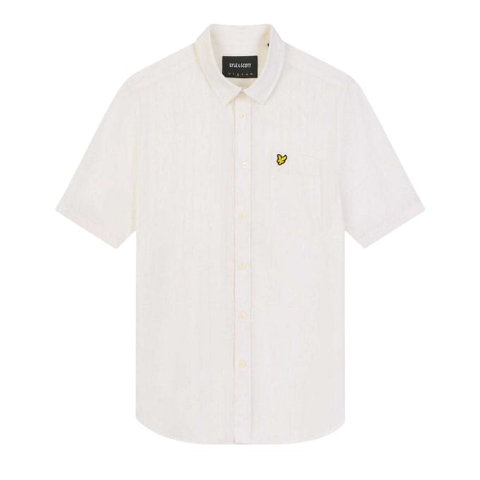 Lyle & Scott Heren Textured Stripe Regular Shirt (Wit)