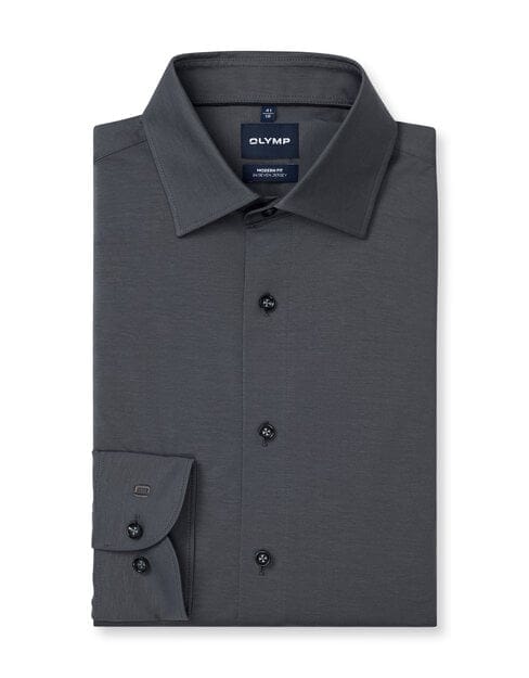 OLYMP Luxor 24/Seven Overhemd, Modern Fit, New Kent, Grafiet
