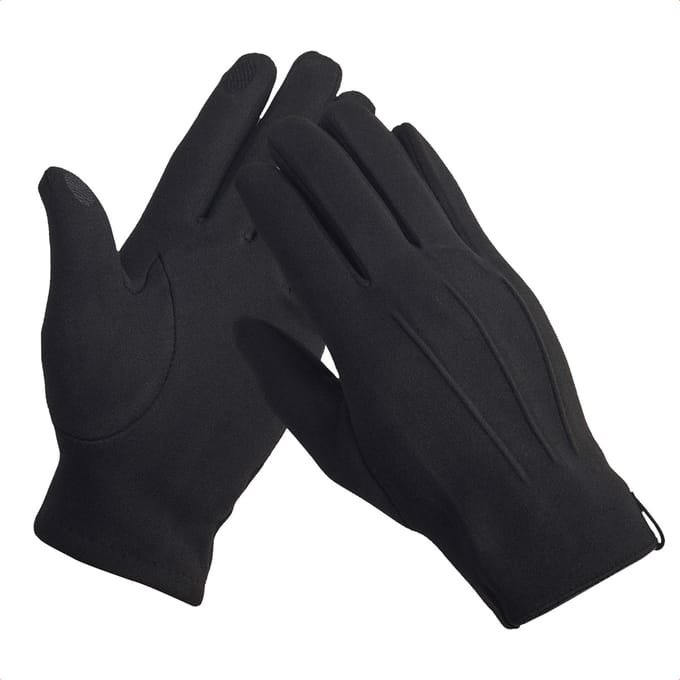 Selencia Suède Look Touchscreen Handschoenen - Mannen - Maat L - Zwart