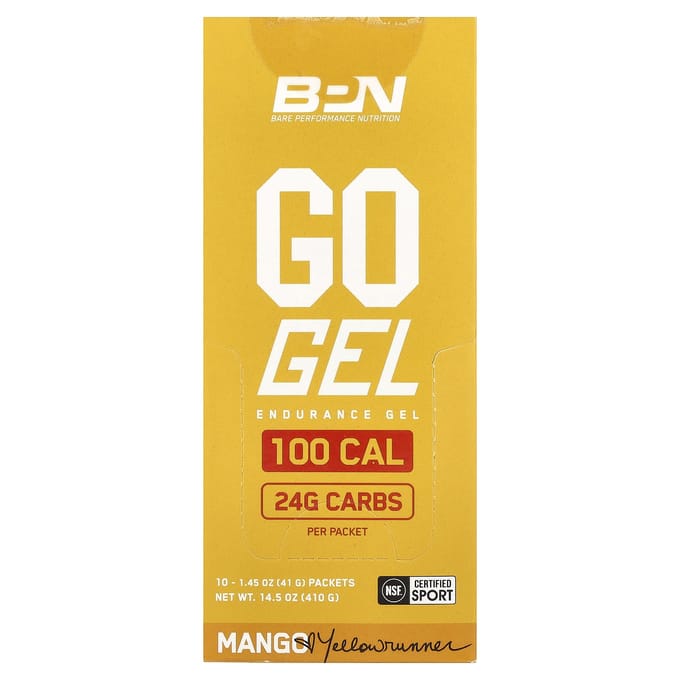 BPN, Go Gel, Endurance Gel, Mango, 10 Pakjes, 41g (1,45 oz) Elk