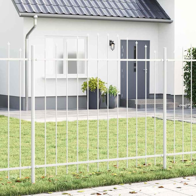 vidaXL - Tuinhek - WOERDEN - 8 - st - 170 - x - 165 - cm - Gepoedercoat - staal - Wit