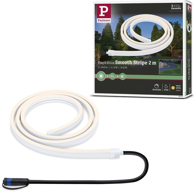 Paulmann Stripe Smooth 94679 Verlichtingssysteem Plug&Shine LED-strip LED 12 W Warmwit Zwart