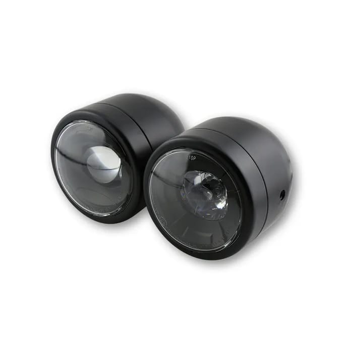 Opzij gemonteerde motorfiets LED-koplamp Shinyo Twin