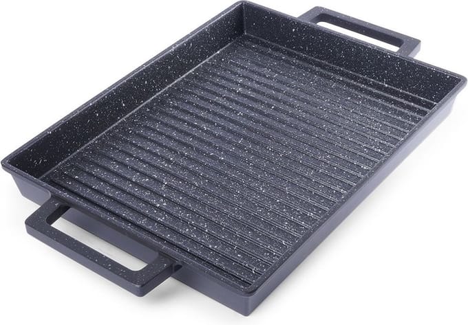 Grillplaat Graniet GRANDE 43x26 cm - Bakplaat - Ovenplaat - Grillpan - Grill - Pan - Steakpan