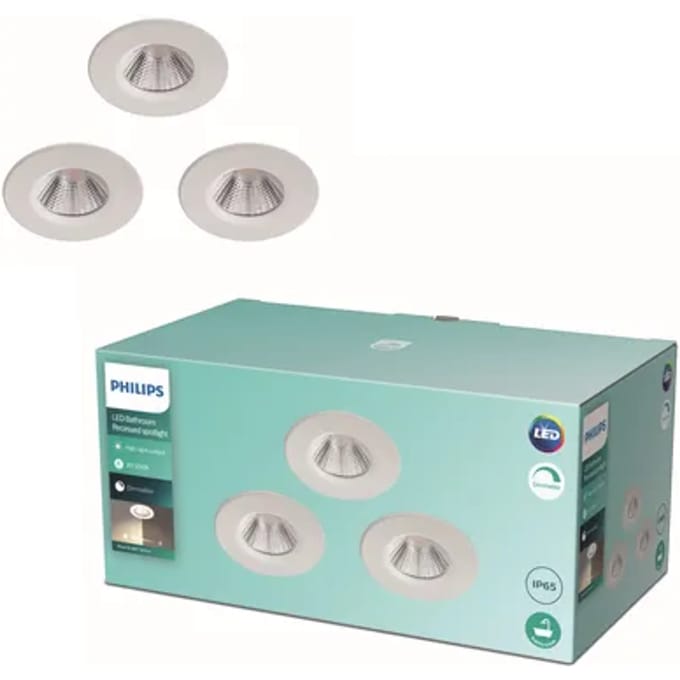 Philips Dive badkamerinbouwspot - 3-lichts - wit