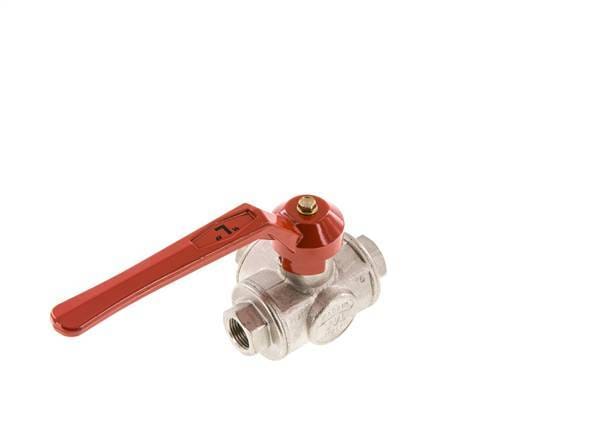G3/8'' 3-Weg L-boring Kogelkraan Messing PTFE/NBR 55 bar - BL3BM - BL3BML-038