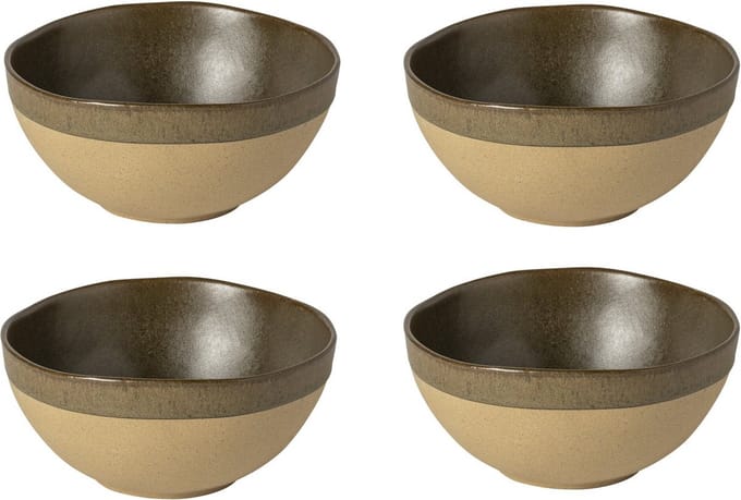 Costa Nova aardewerk kom 16 cm Arenito Olijf groen set van 4