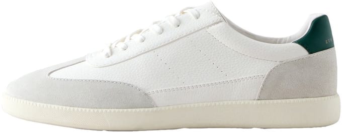 Next - Heren - Smart-casual veterschoenen met suède rand - Wit