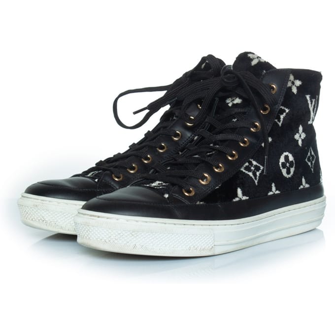 Stellar monogram fluwelen sneakers
