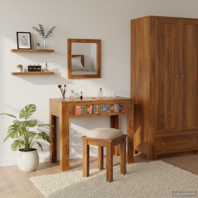vidaXL - Kaptafel - Bruin - 90 - x - 45 - x - 75 - cm - Massief - Acacia - Hout