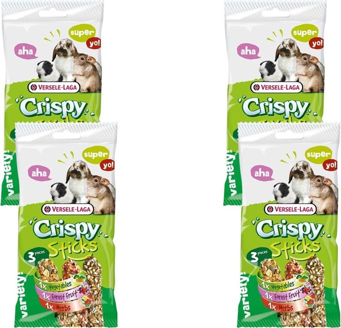 Versele-Laga Crispy Sticks Triple Variety Pack - Konijnensnack - 4 x Mix 3x55 g Herbivoren