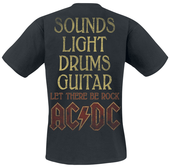 AC/DC Sounds Light Drums Guitar Heren T-shirt - zwart - XL