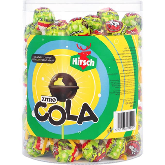 Hirsch - Zitro Cola Lolly - Silo - 100 Lolly's - Lollie