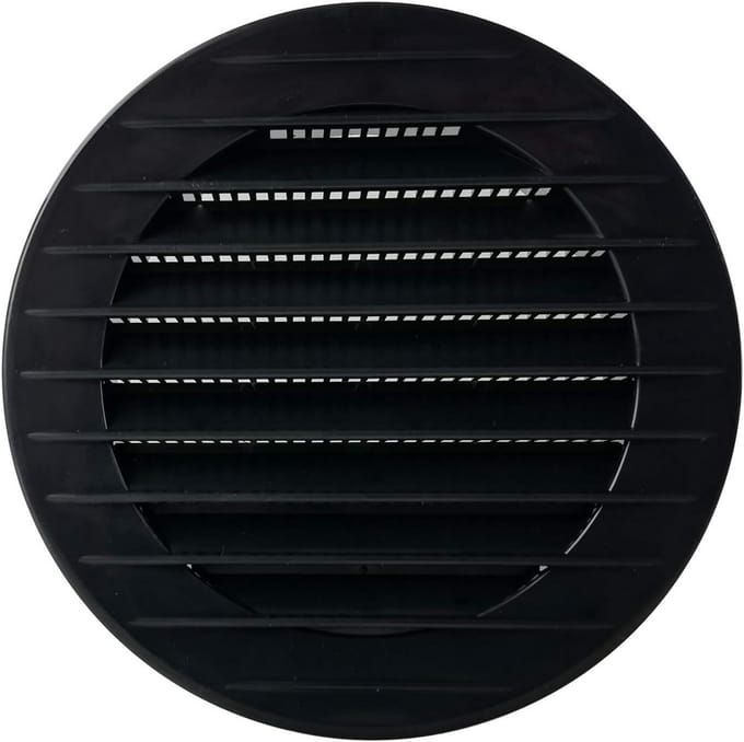 Rond Ventilatie Rooster Antraciet met Afsluiting en Insectenhor Ø 100 mm