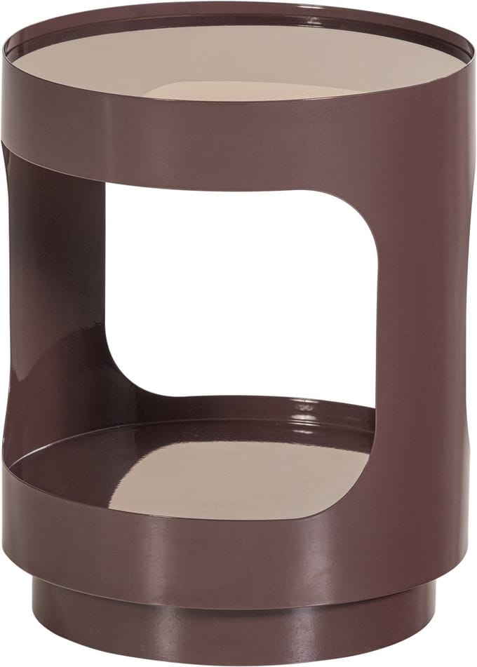 WOOOD Sero Bijzettafel - Metaal/Glas - Bruin - 45x37x37