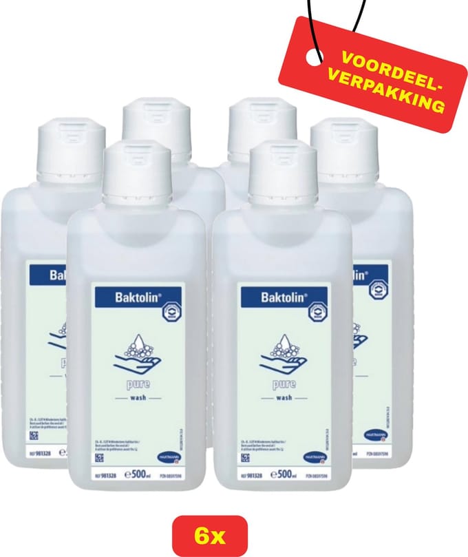 6 x Baktolan Pure Wash Handzeep 500ml - Voordeelverpakking
