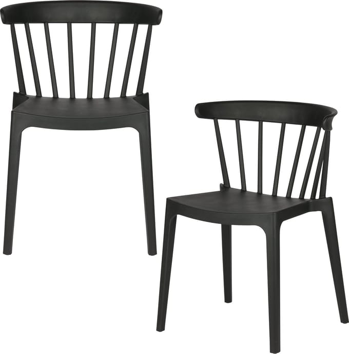 WOOOD Bliss Tuinstoelen - Kunststof - Zwart - Set van 2