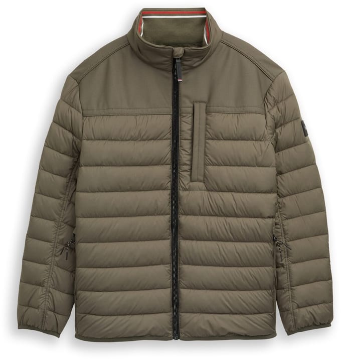 Tom Tailor - Plus Size - Hybride gewatteerd vest met opstaande kraag - Maat 2XL - faded leaf green