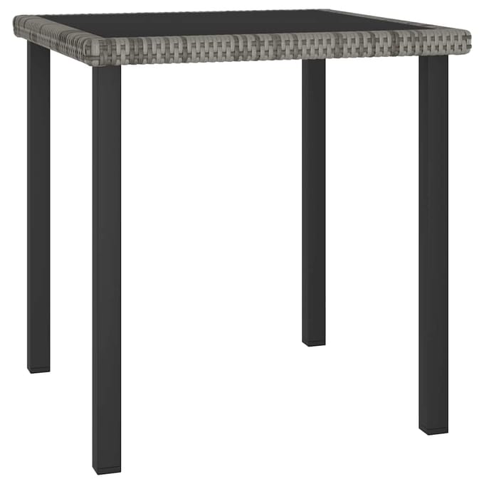 vidaXL - Tuintafel - 70x70x73 - cm - poly - rattan - grijs