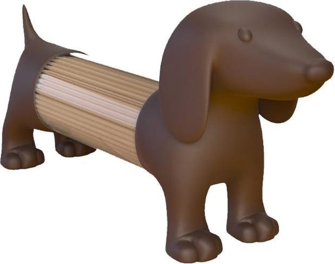 Teckel Cocktailprikkerhouder - Bruin - Balvi