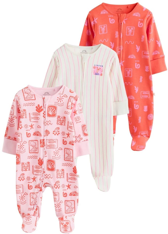 Next - Meisjes - Set van 3 babypyjama's - Roze