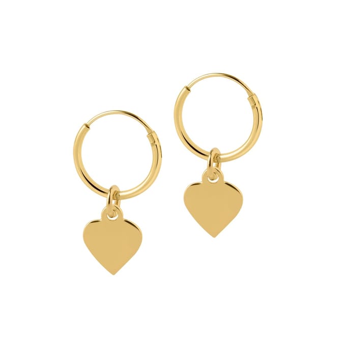 Goud Plated Hoop met Hart 12 MM