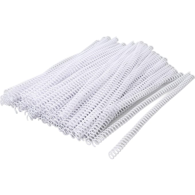 100 STUKS Spiraalbindingen 48 Lussen 4:1 Steek A4 Papier Plastic Bindruggen 40 Vel Capaciteit 8mm Diameter Wit wit