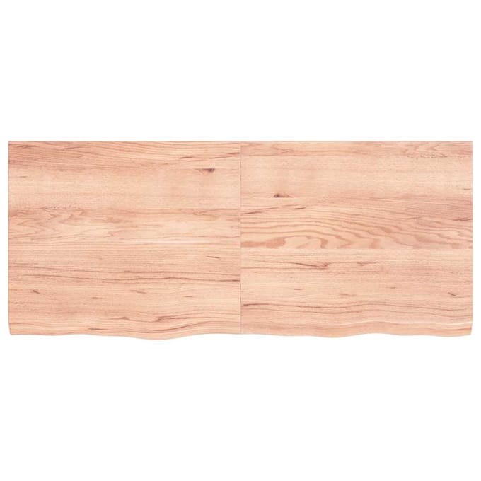vidaXL - Wandschap - 140x60x(2-4)cm - behandeld - massief - eikenhout - lichtbruin