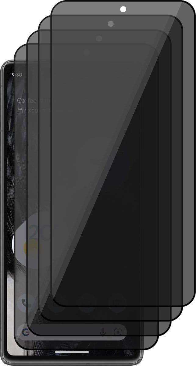 Privacy Screenprotector geschikt voor Google Pixel 7 - 4x Volledig Dekkend Glas Screen Protector