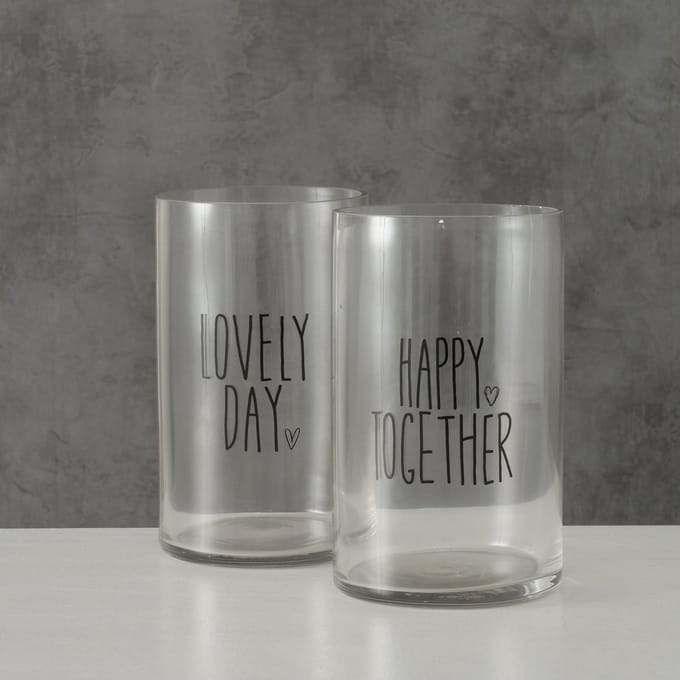 Boltze Home Vaas Stappo glas Ø12xh20cm helder (1 stuk) assorti