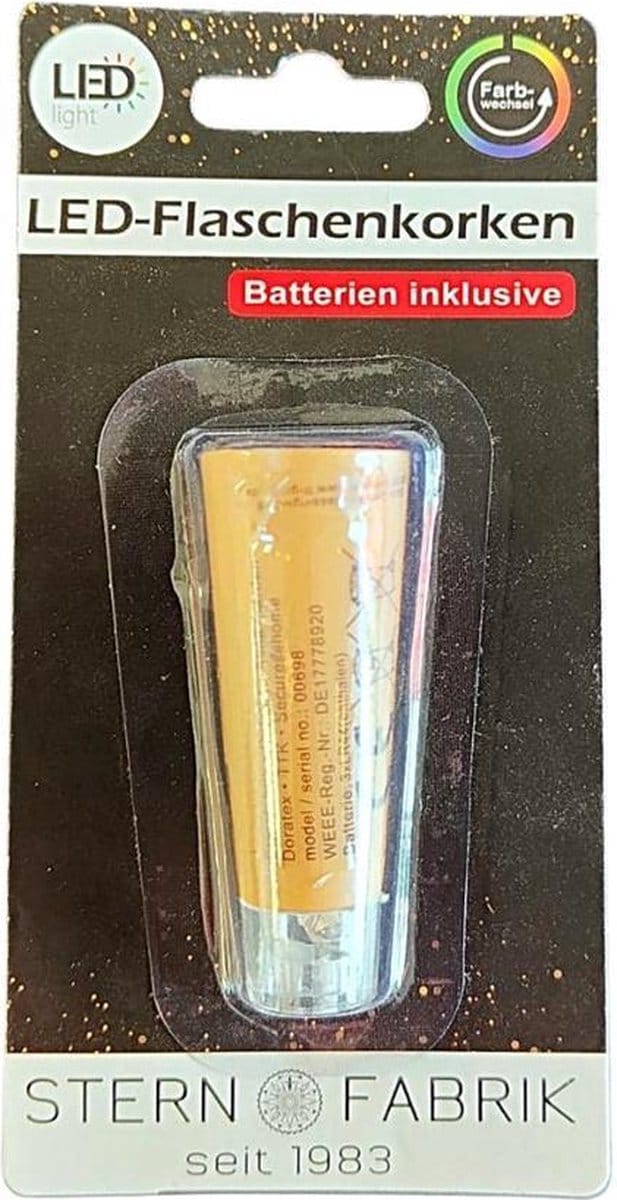 LED flessenkurk kleurverandering op batterij 7 cm
