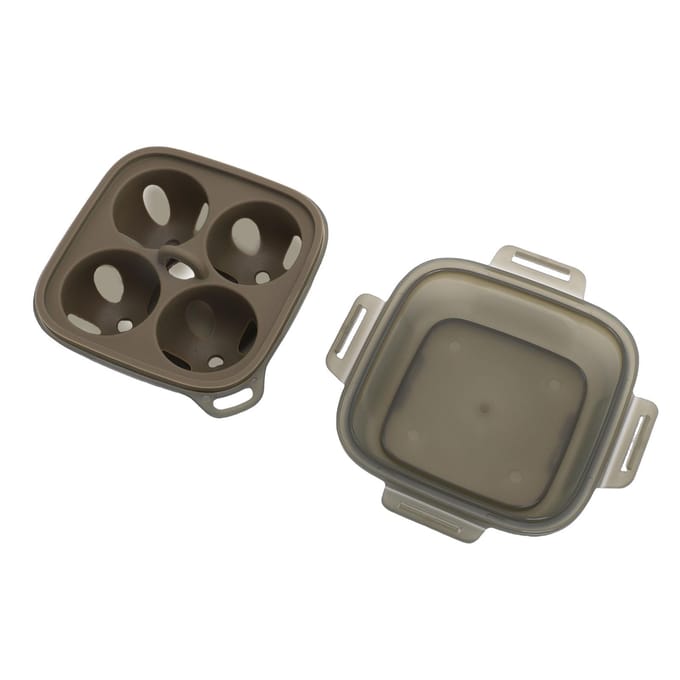 Buiten Eierendoos PP Siliconen Schokbestendig Multifunctioneel 4 Vaks Eierhouder voor Kamperen Picknick gray