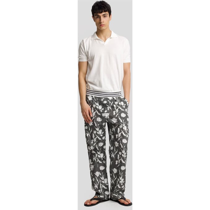 Heren Katoenen Bloemige Breipantalon
