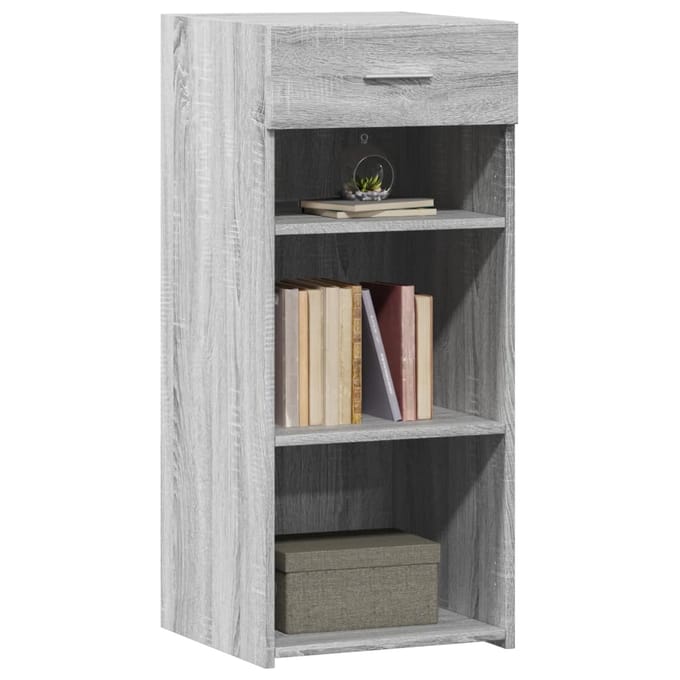 vidaXL - Dressoir - 40x42,5x93 - cm - bewerkt - hout - grijs - sonoma - eikenkleur