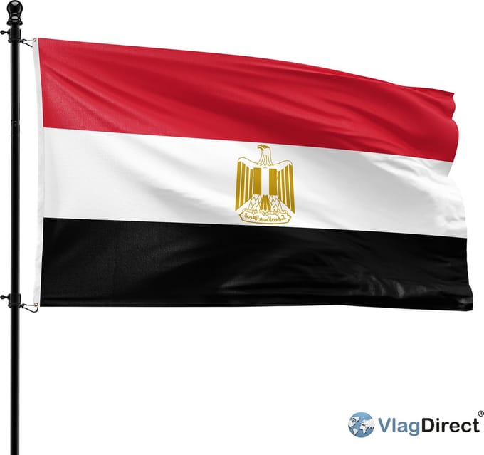 VlagDirect - Egyptische vlag - Egypte vlag - 90 x 150 cm.