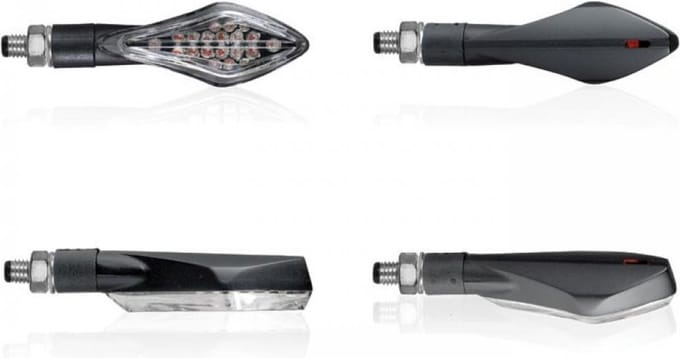 Paire Clignotant Led HUNTER Noir mat Chaft pour moto Triumph IN202 Neuf