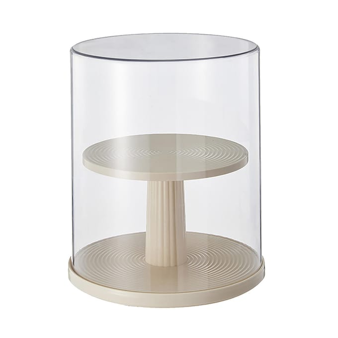 2-laags displayvitrine voor actiefiguren, draaibaar, stofdicht, opbergdoos voor blind boxes voor figuren white