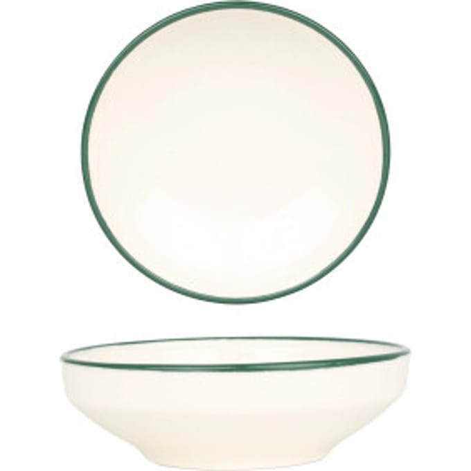 Rinart Serveerschaal - Green Edge - Porselein - 10 cm (100cc) - set van 2