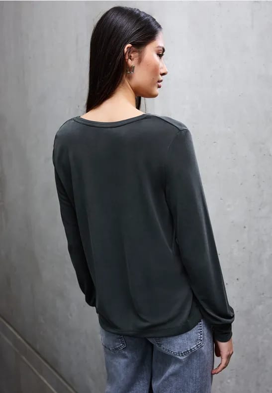 Silk-Look V-hals Shirt