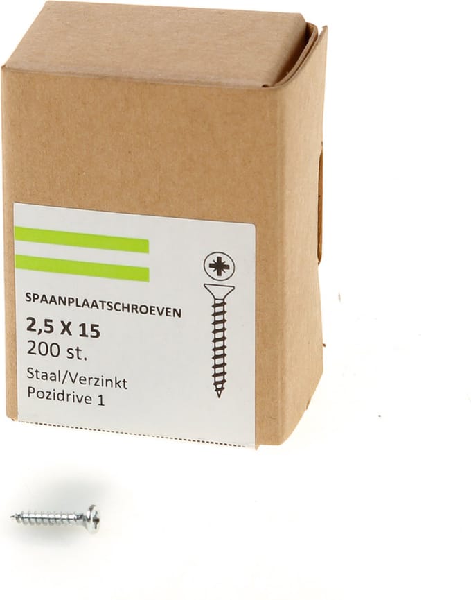 Spaanplaatschroef vz pk pz-1 2.5x15 (200)