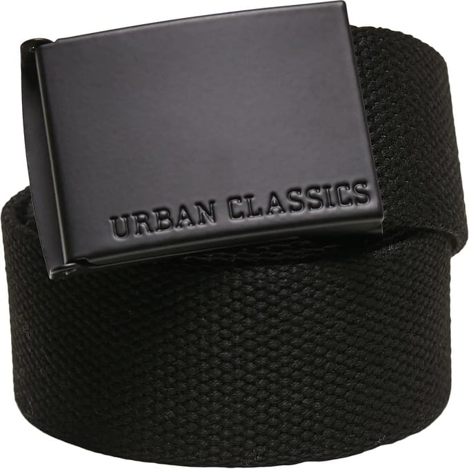 Urban Classics - Coloured Buckle Canvas Riem - S/M - Zwart
