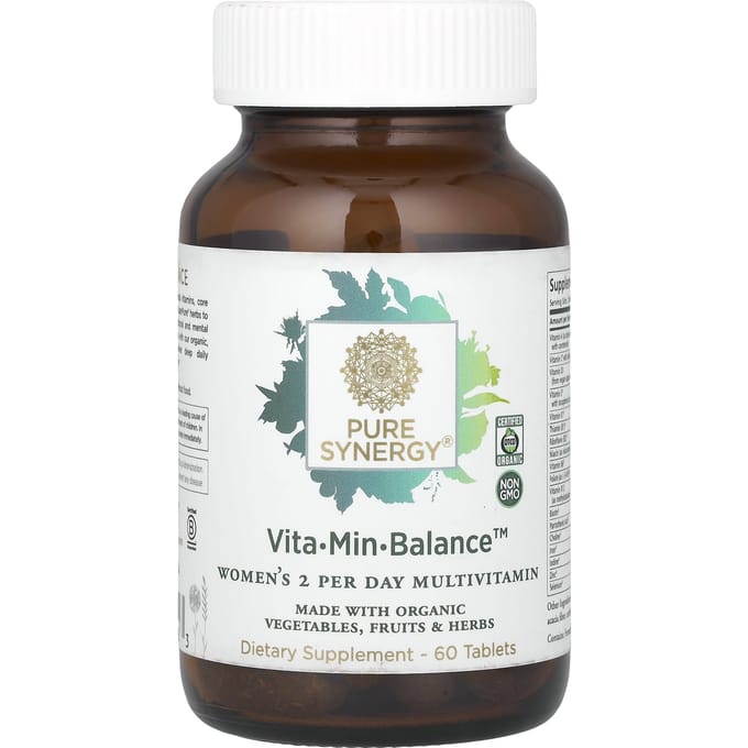 Pure Synergy, Vita-Min-Balance, Multivitamines pour femmes, 2 par jour, 60 comprimés