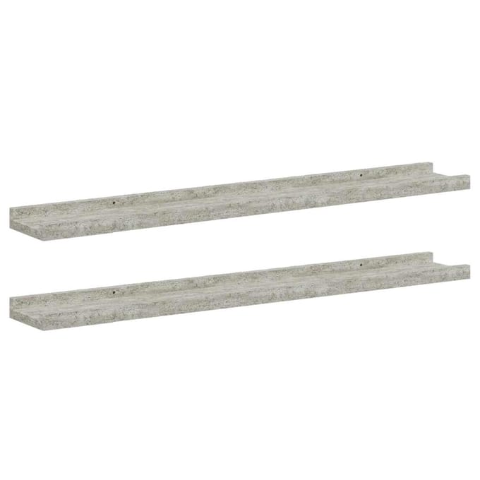 vidaXL - Wandschappen - 2 - st - 80x9x3 - cm - betongrijs
