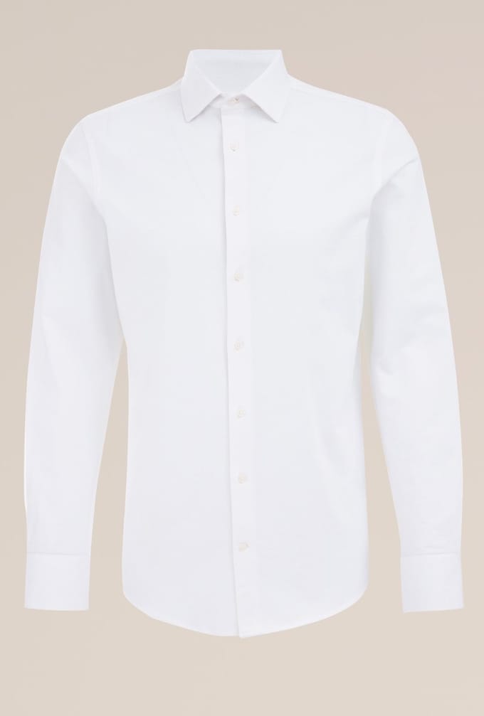 WE Fashion Heren Premium slim fit overhemd met jacquard structuur